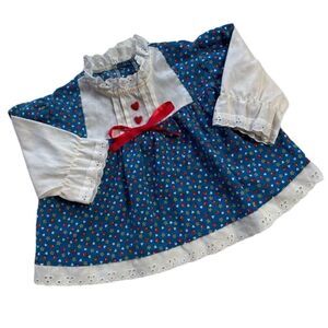 Vintage handmade One of a Kind 1960s 1970s Apple Heart Print Twofer Tunic Dress